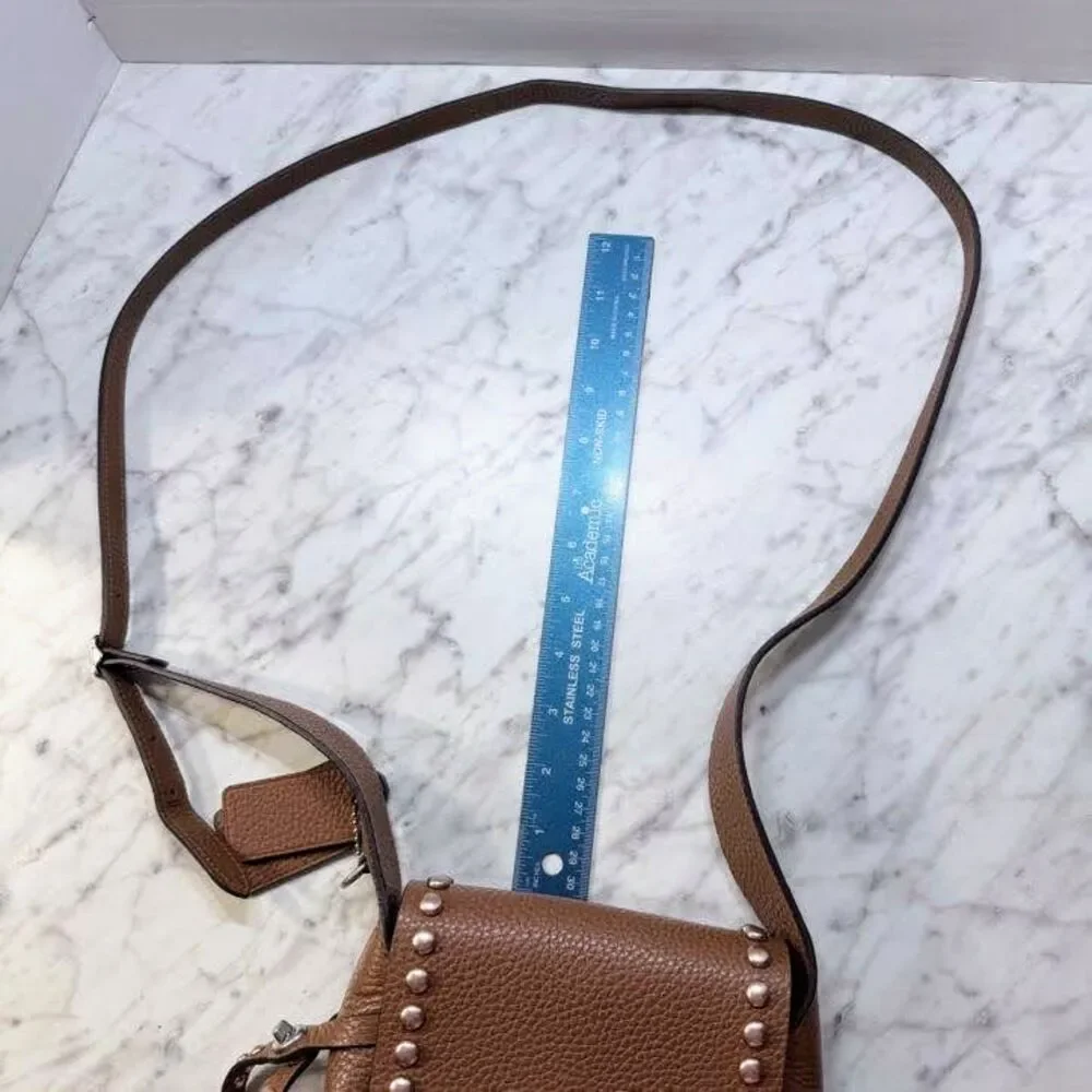 Coach Dakota Mini Studded Crossbody Bag Tan Pebbled Leather